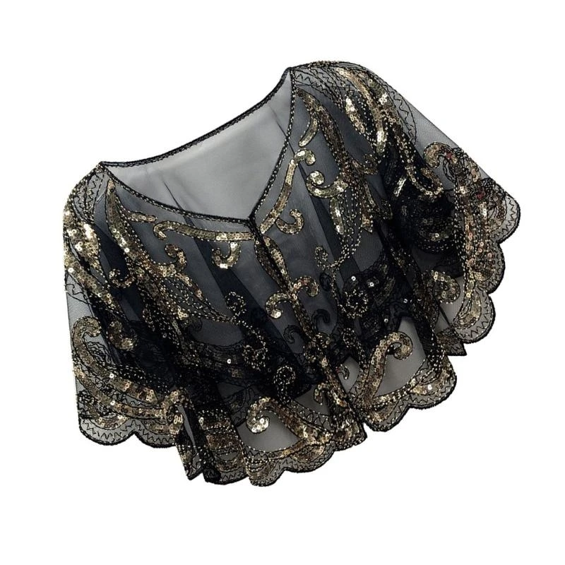 

Beadwork Shawl Wedding Party for Costume for Party Masquerade Sparkling Shawls and Wrap for Evening Party Y166