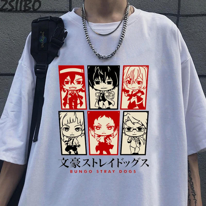 New Bungo Stray Dogs printed T-shirt for both men and women cartoon Harajuku summer loose T-shirt tops