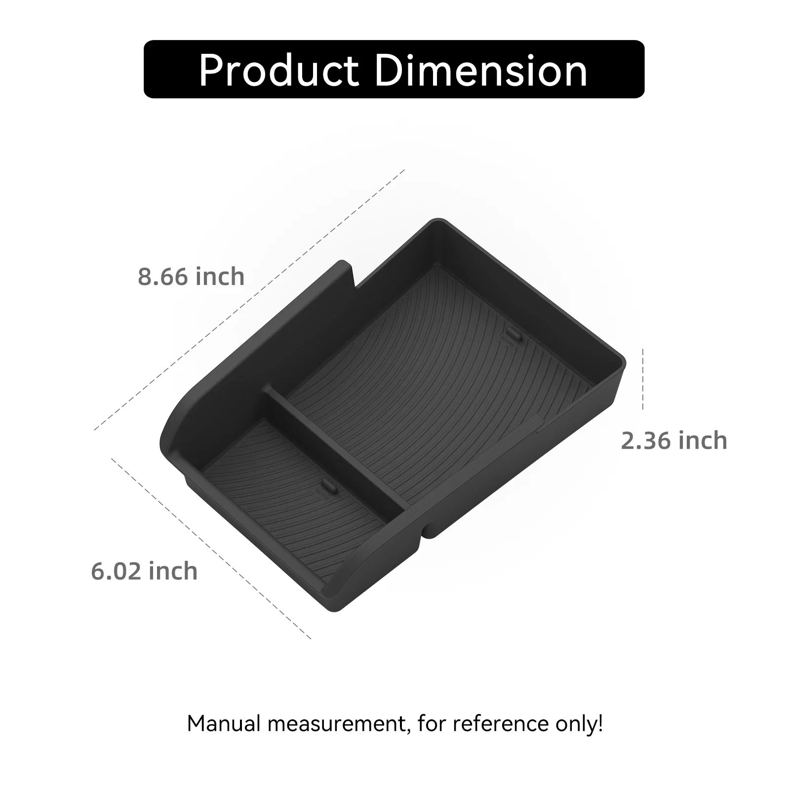 LUCKEASY for Chery Q/QQ3 EV 2026 Center Console Armrest Storage Box Car Accessories ABS Organizer Tidying Tray Black