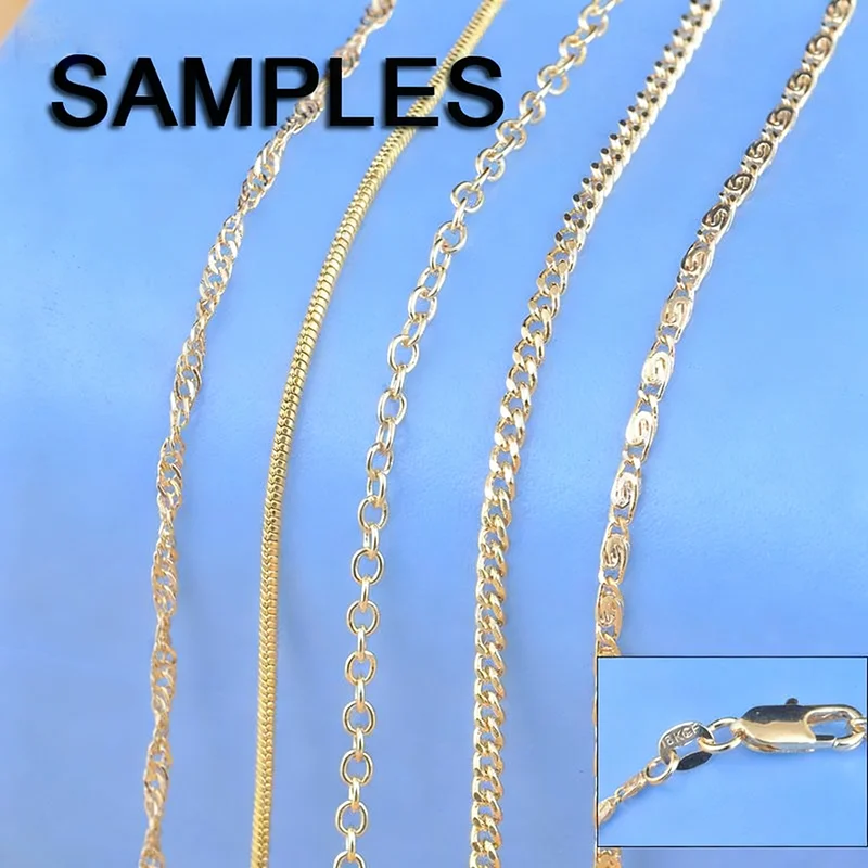 18 kg Gelbgold gefüllte Halskettenkette mit starken Karabinerverschlüssen für Männer und Frauen, Anhänger, Schmuckzubehör, 1 Stück