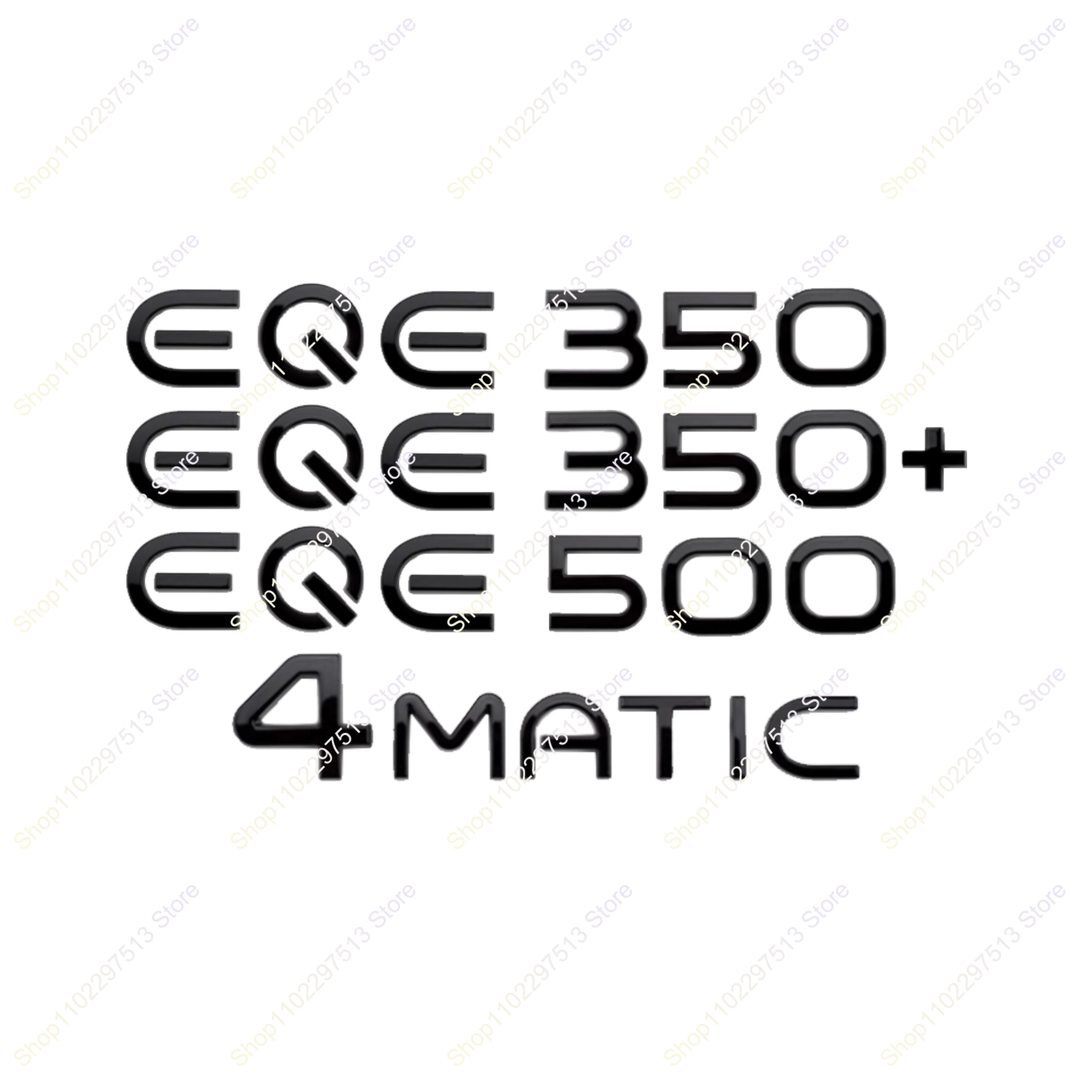 New Energy Car Rear Emblem Badge ABS Letters EQE350 EQE500 EQE53 4MATIC Glossy Black  Sticker for EQE V295 Series