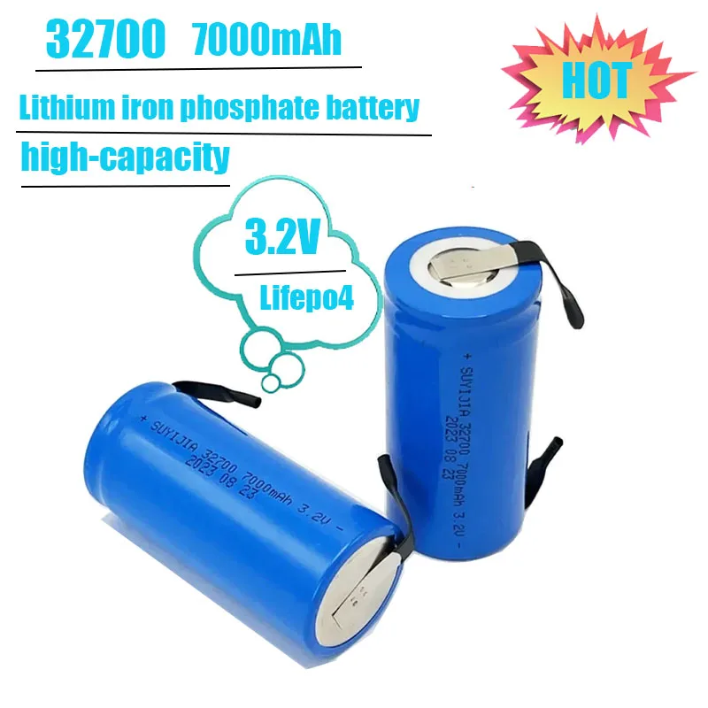 

32700 Lithium Iron Phosphate Battery 7000mAh 3.2V 35A Continuous Discharge Maximum 55A High Power Battery + DIY Nickel Sheet