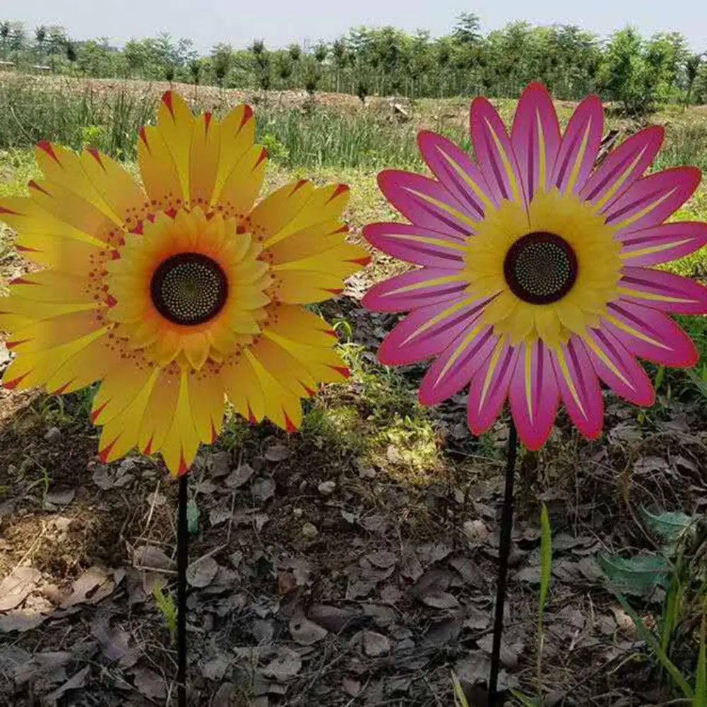 Universal Flower Windmill Beautiful Single Layer Colorful Sunflower Windmill Toy  Windmill Toy    Flower Windmill