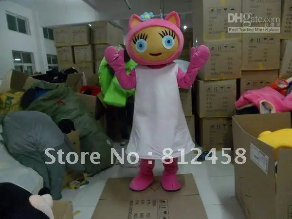 2025 New Adult Hot Sale Foam Cute Pink Cat Fancy Cartoon Mascot Costume Plush Christmas Fancy Dress Halloween Mascot Costume
