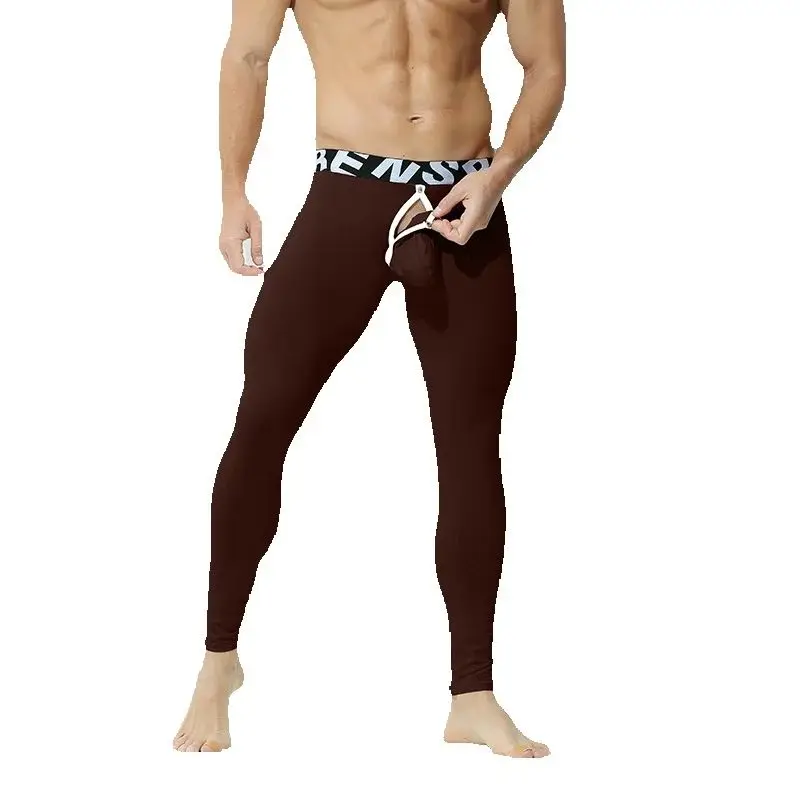 

Мужские брюки-джонсы на пуговицах с U-образной выпуклой сумкой, нижнее белье, трусы, тонкие осенне-зимние дышащие леггинсы, термобелье