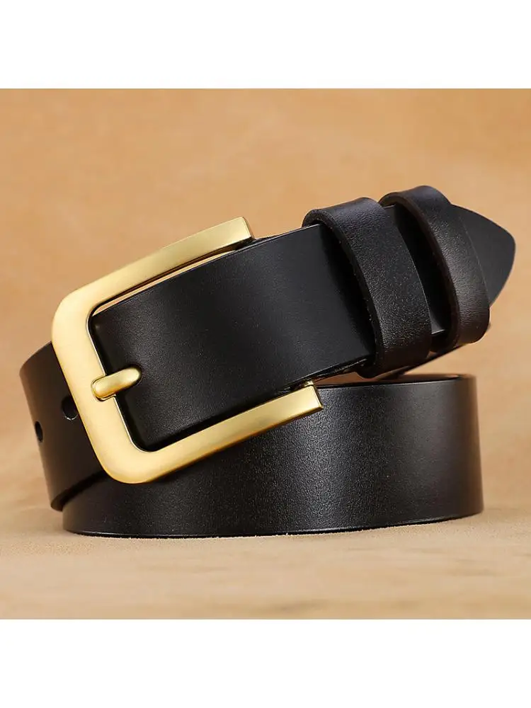 3.8CM X105CM -150CM Men Retro Cowhide Belt Factory Wholesale Lengthened Large Size Brother Buckle Golden Head Pants Accessories