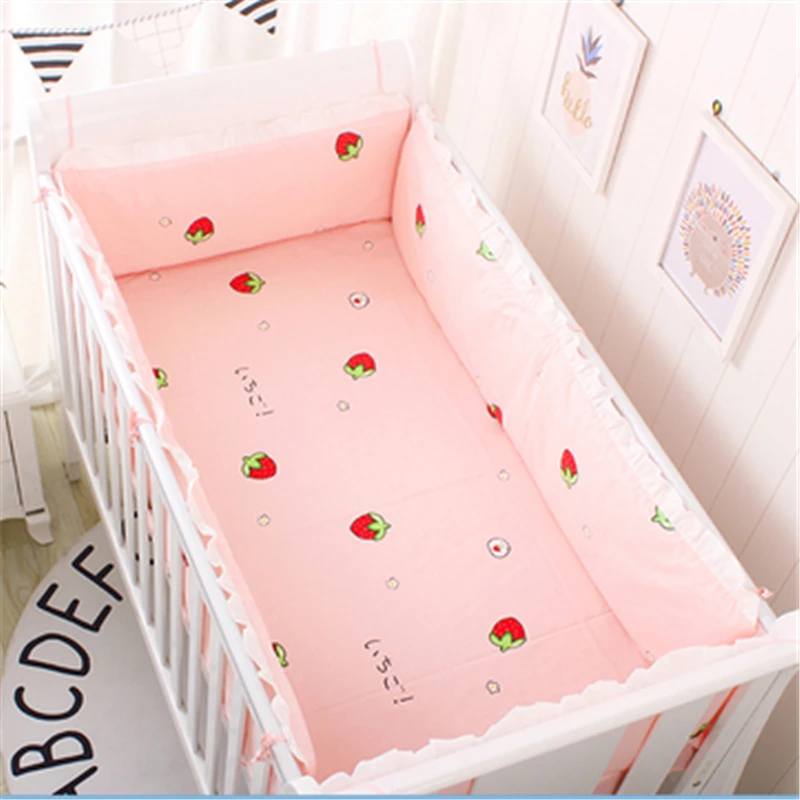 Ins Style Crib Soft Cotton Bed Bumper Children Splicing Bed Protection Bed Bumper Boys and Girls Universal Breathable Bed Bumper