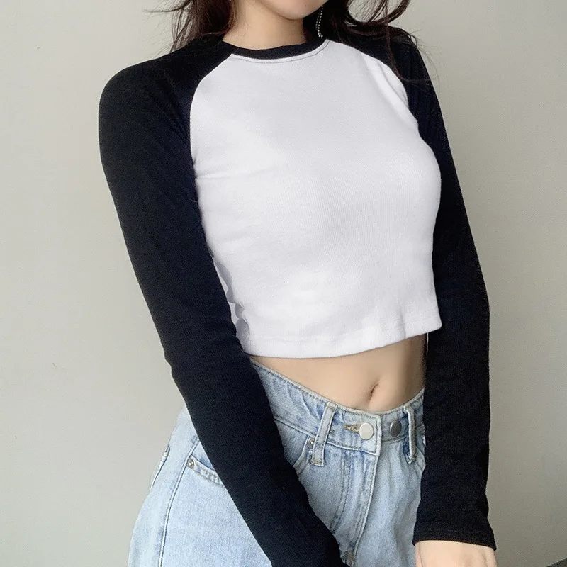 Women's Short Sleeves T-Shirt, Sexy Contrast Color, Basic, SolidNaked  Suit Versatile T-Shirt, Spring, Summer, New Fashion, 2023