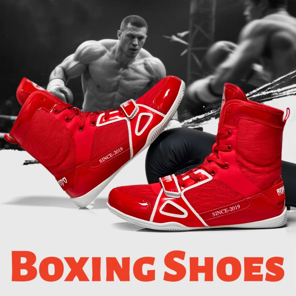 

Высококачественные красные тренировочные борцовские туфли, мужские и женские боксерские туфли для фитнеса, дышащие боксерские туфли с сеткой, мужские спортивные кроссовки