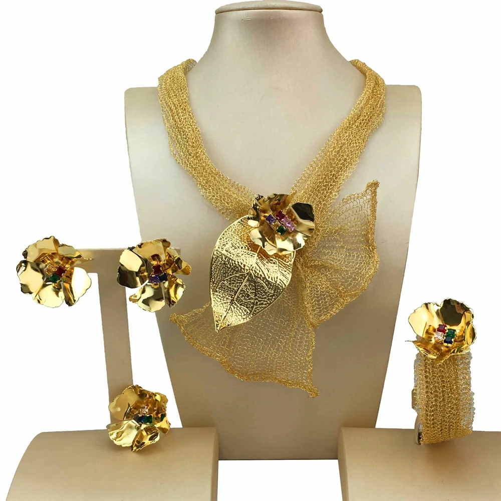 Newest Brazilian Exquisite Handmade Beautiful Necklace Wedding Party Accessories Fashion Women Jewelry Set FHK18176