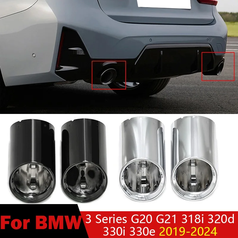 

For BMW 3 Series G20 G21 318i 320d 330i 330e 2019-2024 Mufflers Exhaust Pipe Replacement Exhaust Hood Stainless Steel Tip Nozzle