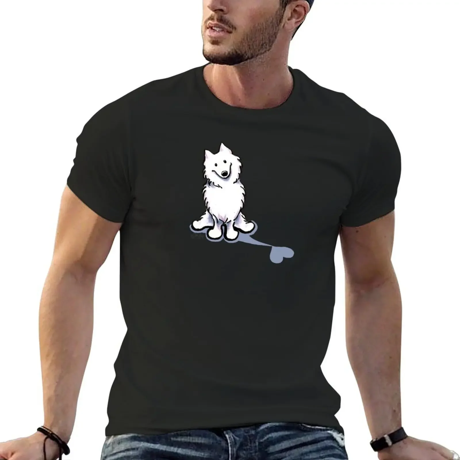 Samoyed Love Shadow T-Shirt oversizeds anime stuff sports fans workout shirts for men