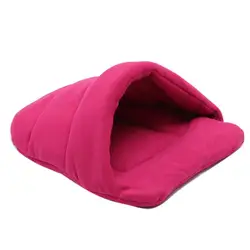 Warm Thick Fleece Dog Cat Tent Cave Nest Bed Slipper Shape Pet Sleeping Bag