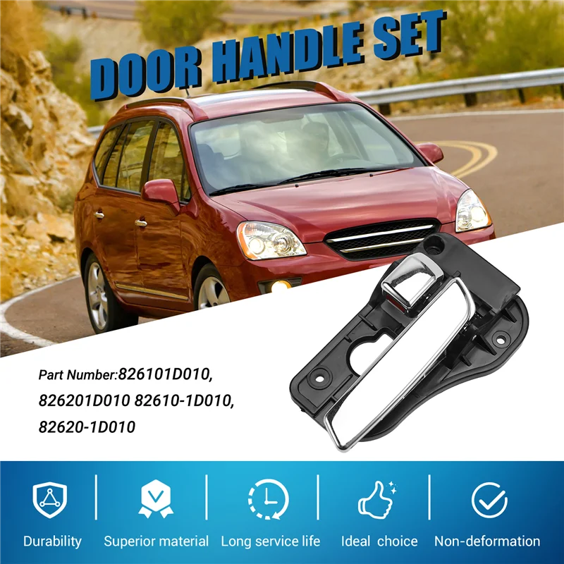 

Excellent-4Pcs/Set Car Inside Chrome Door Handle Set For Kia Rondo Carens 2007-2012 82610-1D010, 82620-1D010