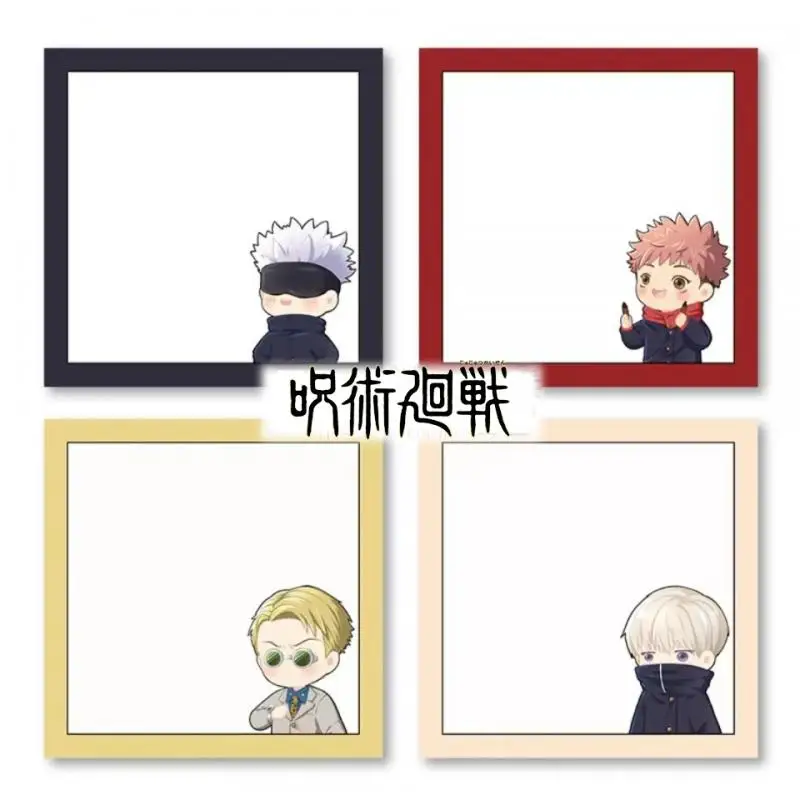 1/4Pcs-Set Cartoon Satoru Gojo Notepad Jujutsu Kaisen Anime Itadori Yuji Notebook Memo Tear-Off Message Stickers Stationery Gift