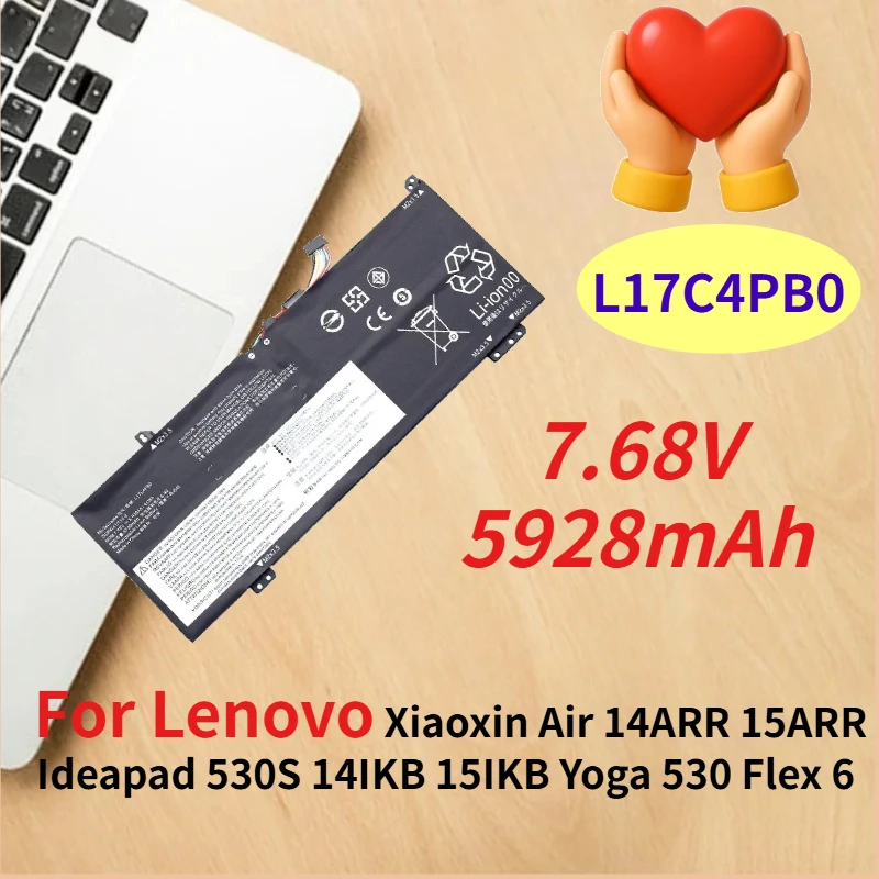 5928mAh L17C4PB0 Laptop Battery For Lenovo Xiaoxin Air 14ARR 15ARR Ideapad 530S 14IKB 15IKB Yoga 530 Flex 6 L17M4PB0 L17C4PB2