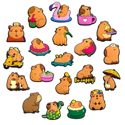 Capybara Animal Relax Funny Cartoon Cute Shoe Charms for Clogs Sandals Decoration Shoe Buckle for Friends Gifts