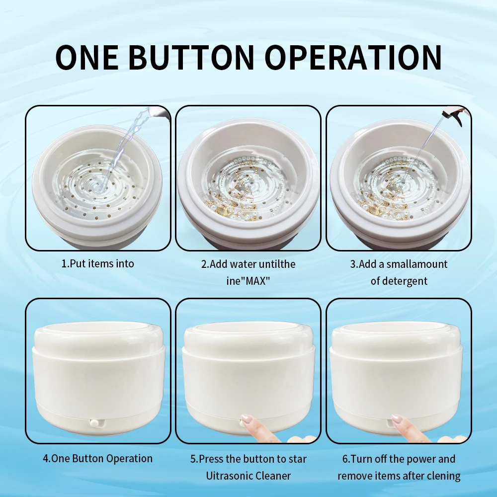 Profesjonalny przenośny środek do czyszczenia biżuterii: szybkie czyszczenie pierścionków, naszyjników, bransoletek, okularów i protez - narzędzie do czyszczenia biżuterii