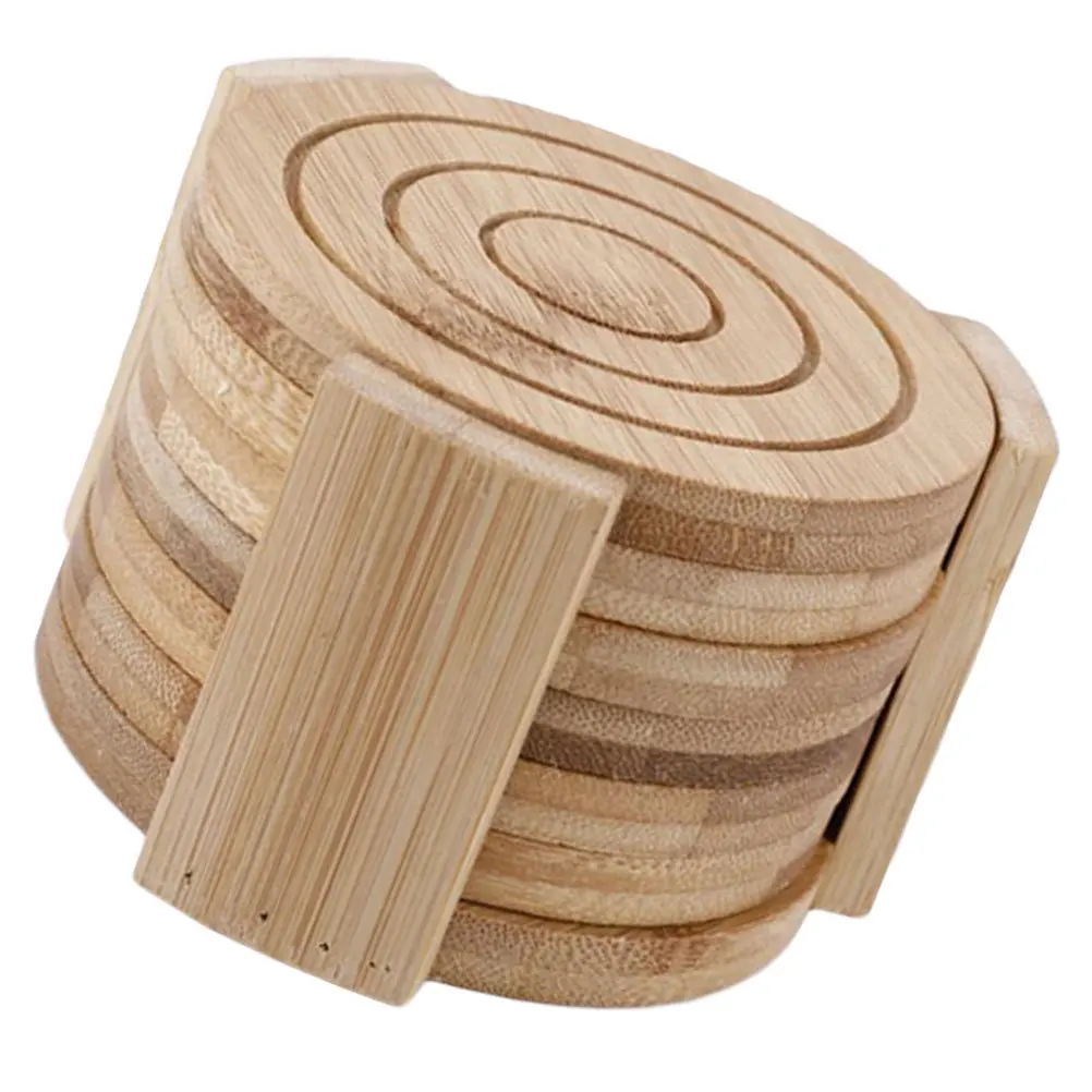 

7Pcs Premium Cup Coasters Handy Non-Deformable Tableware with Storage Frame for Home Decor Cup Mat Table Mat Drink Coaster