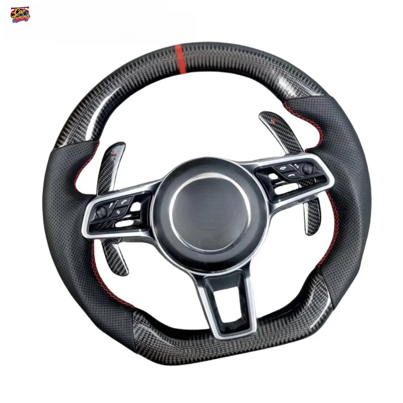 For Porsche Cayenne Panamera 911steering Sport Flat Bottomed Carbon Fiber Upgrade and Custom Modification Steering Wheel