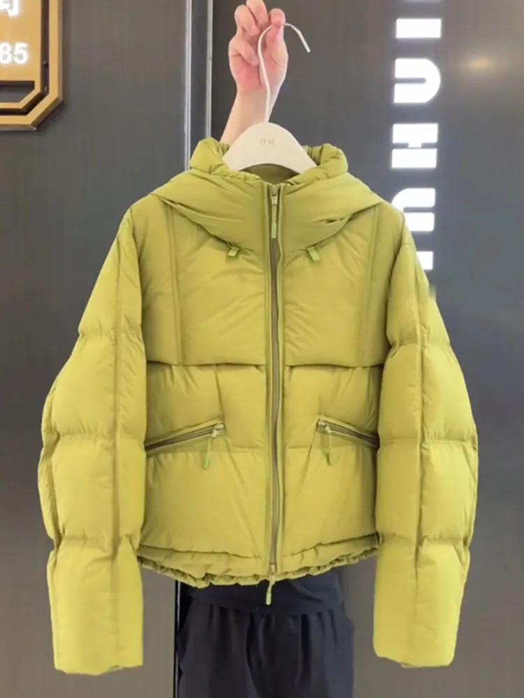 Único een ort puffer jaet feminino inverno 2025 novo high-end pão sle casaco coreano sle corte reto longo sve