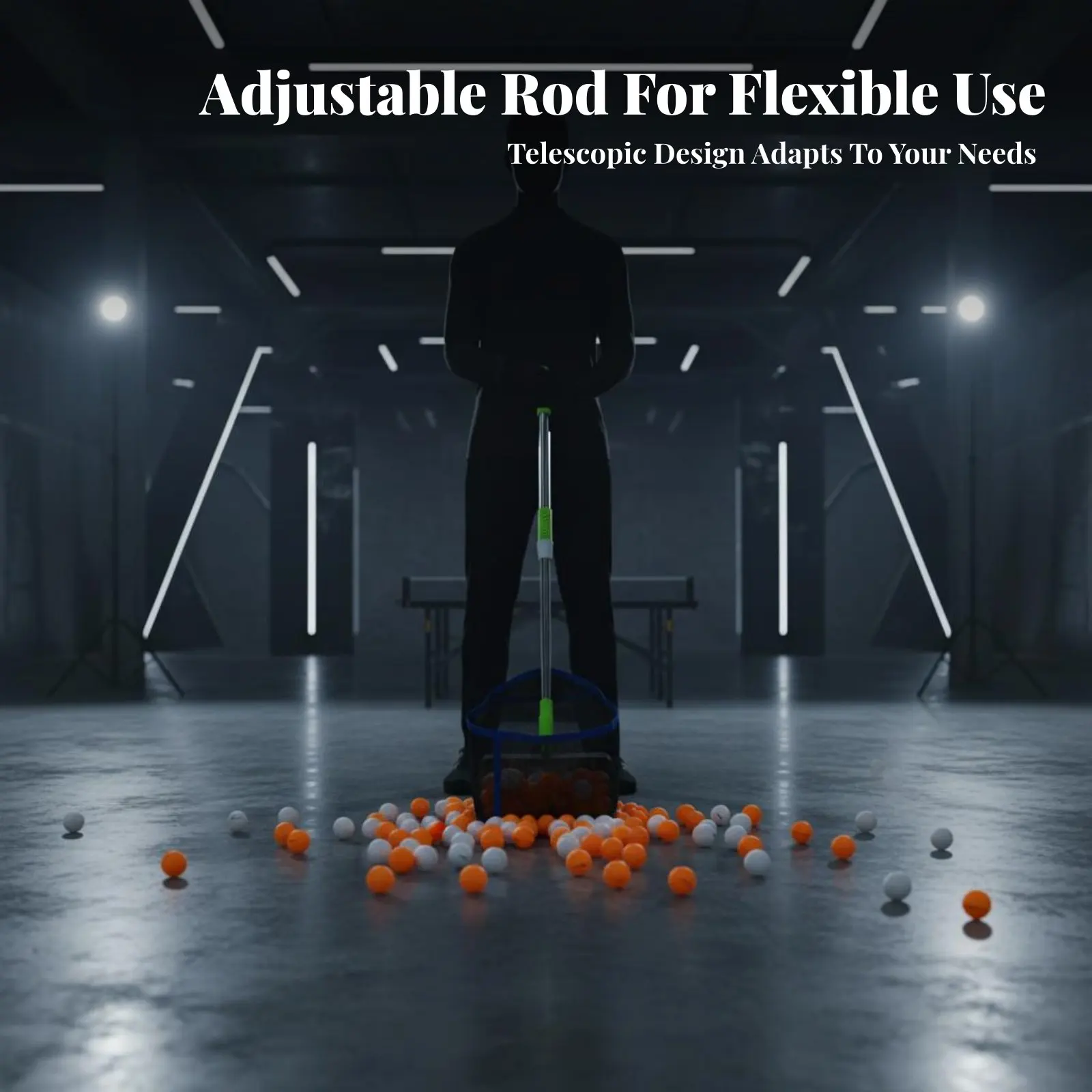 

Сборщик шариков для настольного тенниса: не нужно наклоняться, регулируемая штанга, большая вместимость, спортивное оборудование