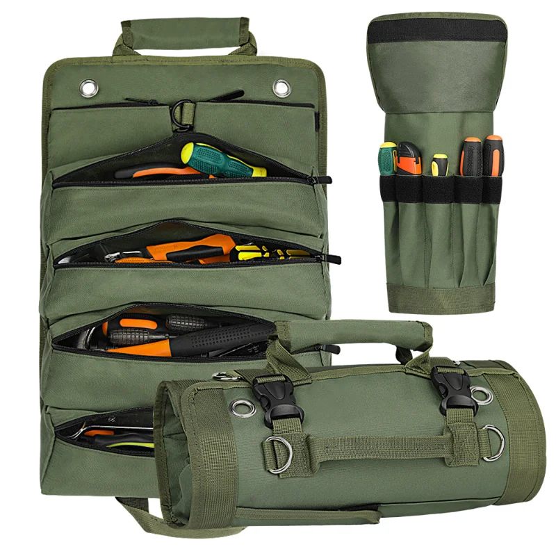 Multi-use Tool Roll Organizer Bag Storage Portable Electrician Backpack Wrench Carrier Professional Briefcase Tools Pouch