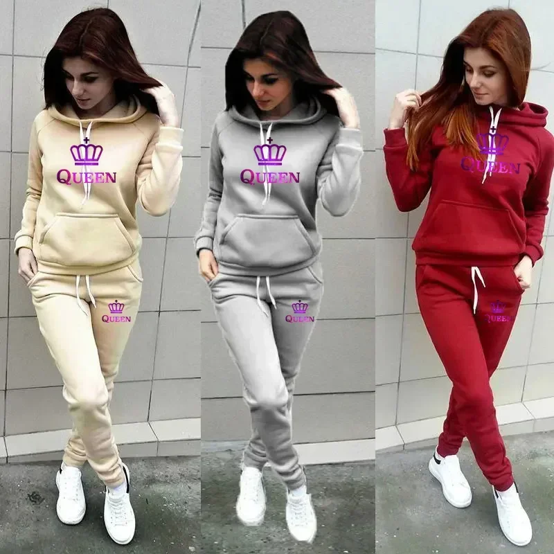 

Women's Sportswear Pullover Hoodies and Pants Casual Sports 2 Piece Set Autumn Tracksuits Female Fashion Jogging Sweatsuit