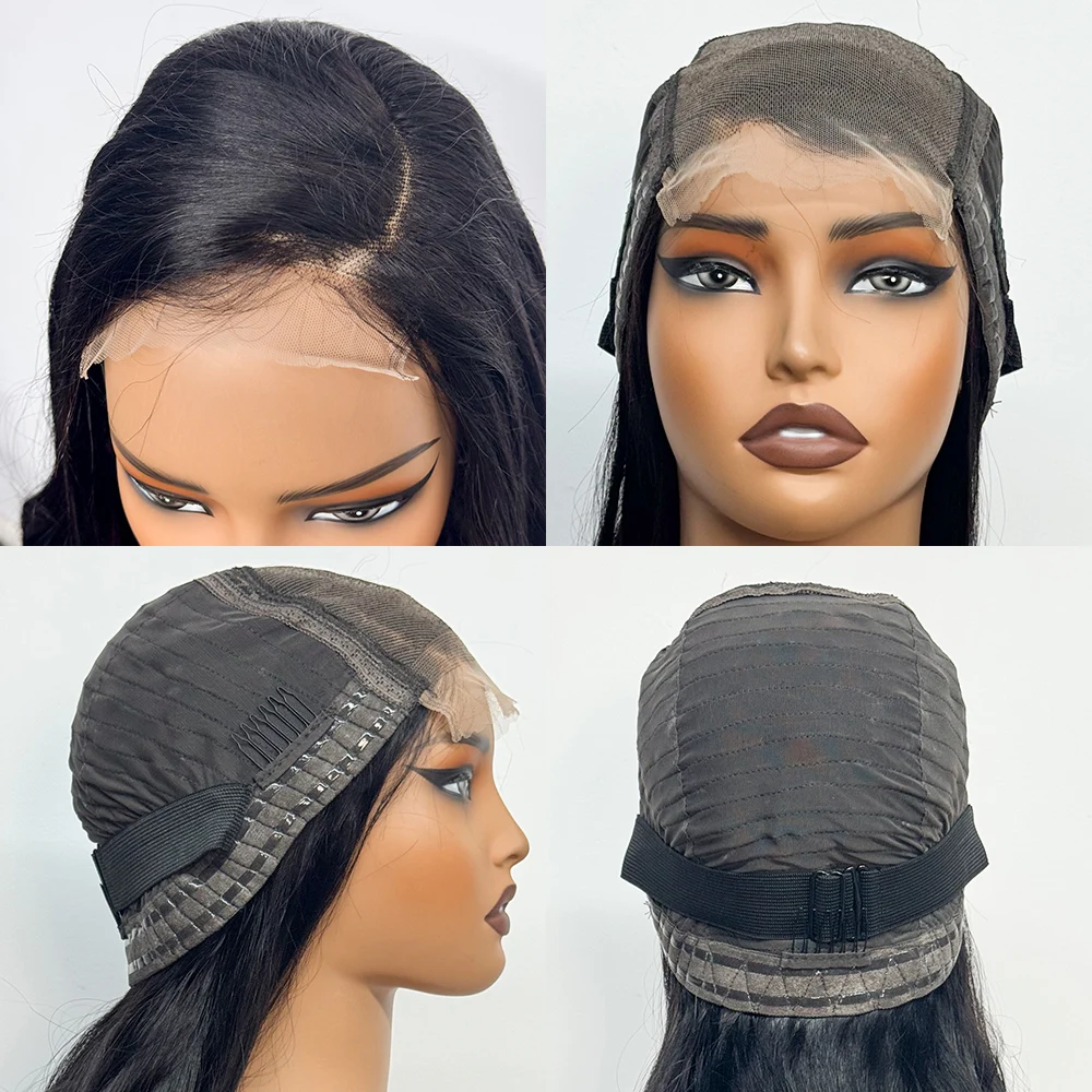 300% densidade peruca sem cola 5x5 transparente laço frontal fechamento peruca espiral onda parte lateral peruca de cabelo humano solto encaracolado perucas 22 Polegada