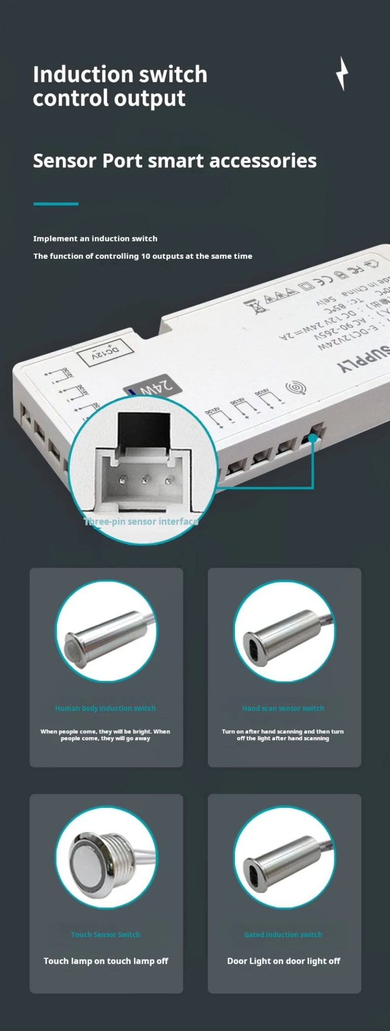 Ultradünnes DC12V 36W 60W 100W Netzteil AC110V 260V Transformator LED-Treiber für Schrankbeleuchtung – Detail 8