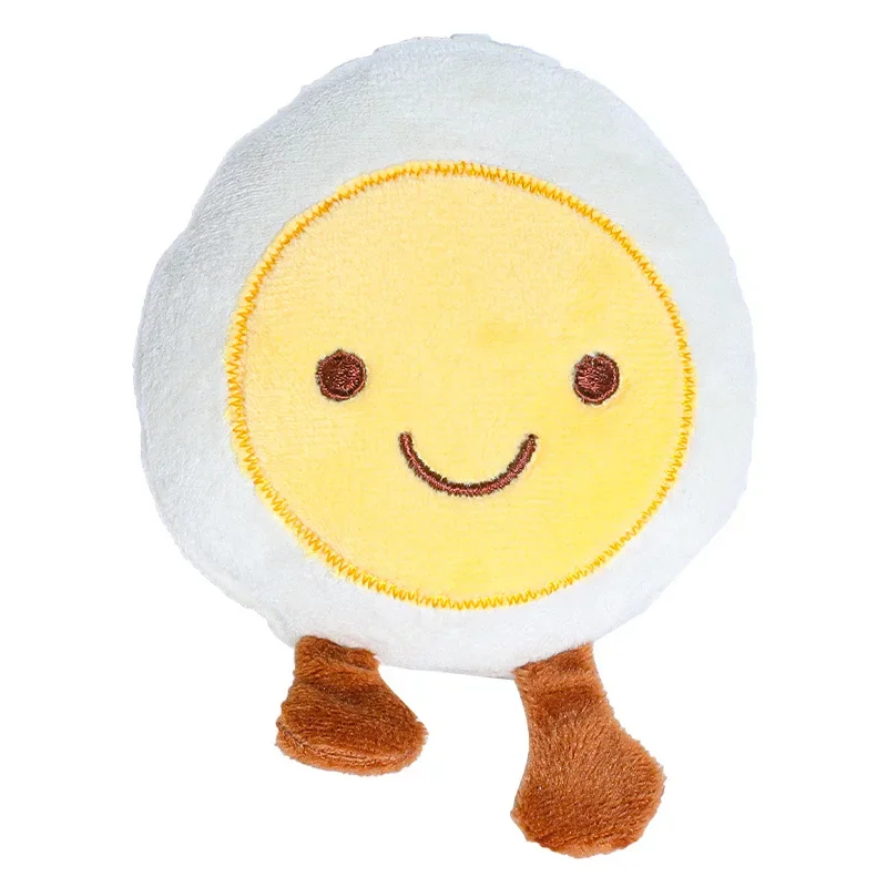 Soft Plush Dog Squeaky Toys Cute Egg Bread Shaped for Small and Medium Dogs Puppy Interactive Toy Teeth Cleaning Pet Supplies