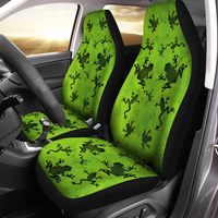 Blue Rose with Frog Front Seat Cover 2 Pcs Universal Vehicle Seat Protector Mat Covers Fit Most Cars Sedan