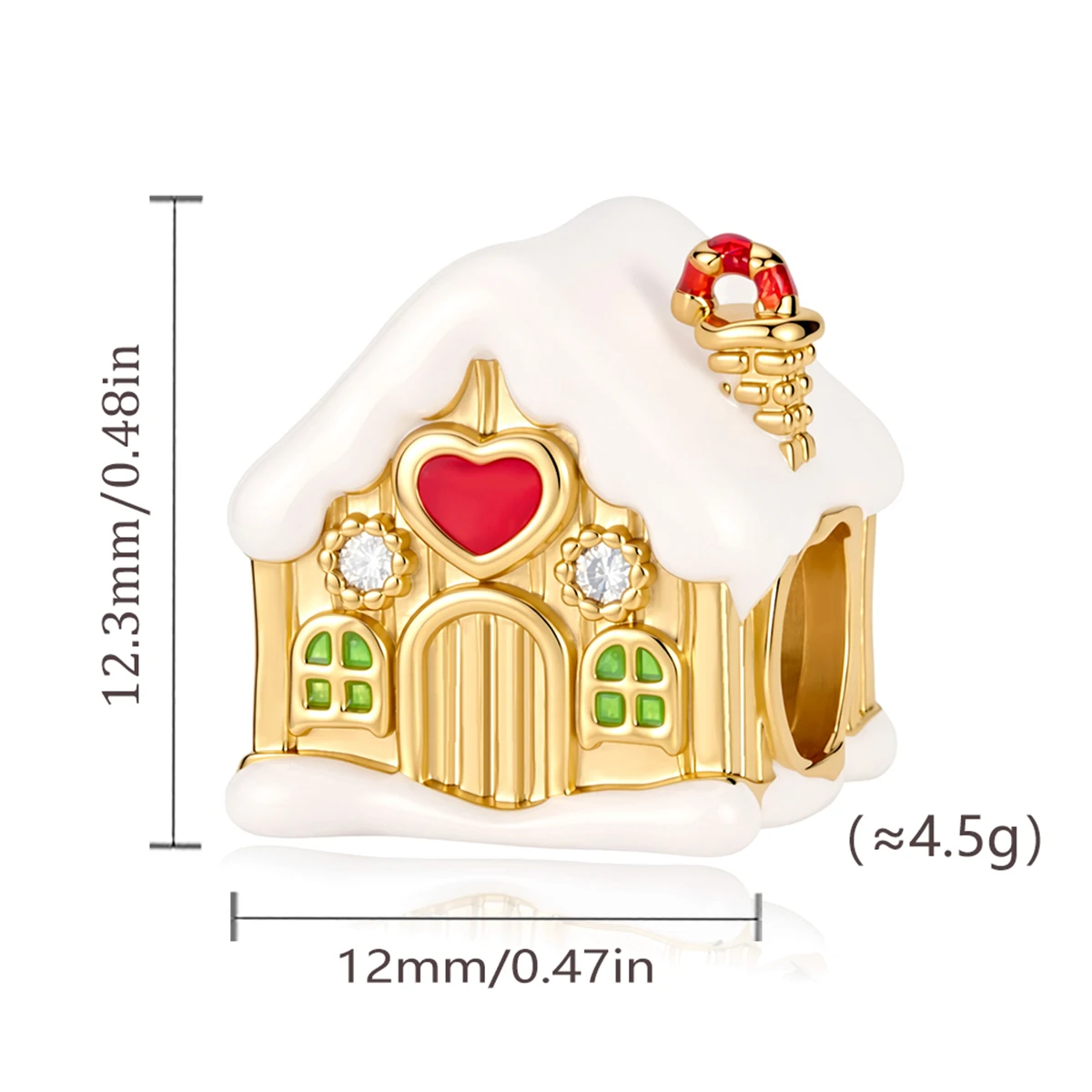 Candy Cookie Pan Charms Golden Snow House Pendant Fit Original Bracelet Jewelry Christmas Eve Party Fairy Tale Souvenir Gift Her