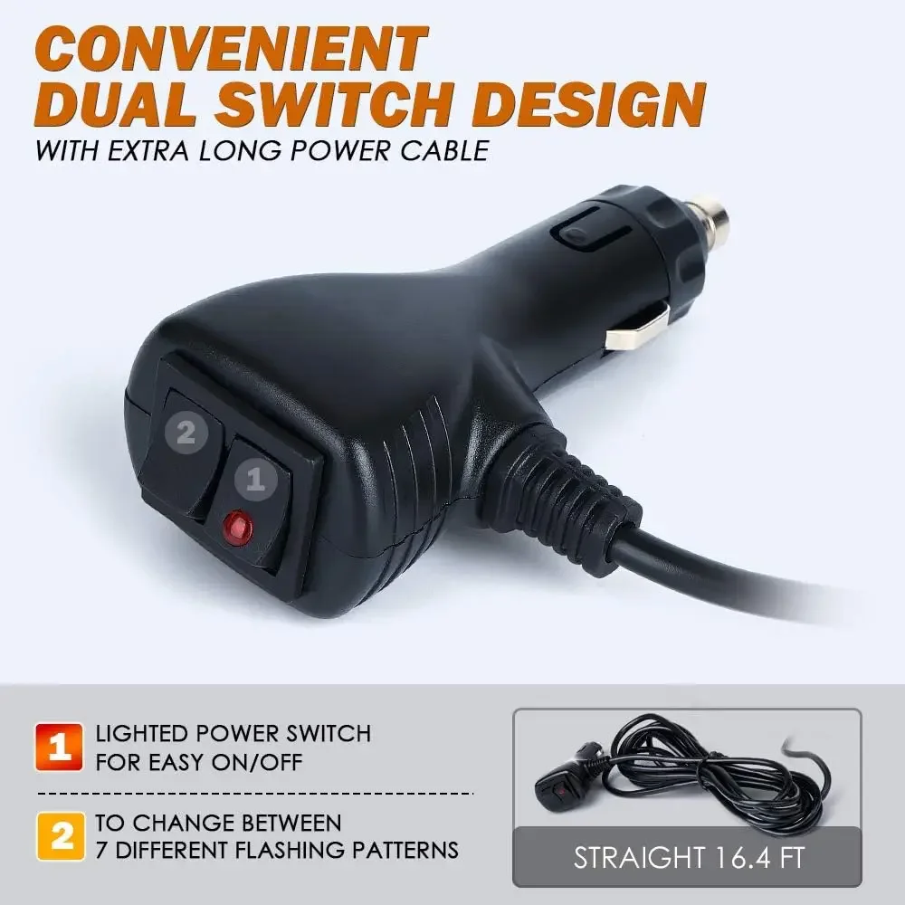 Auto Avvertimento Luce Di Emergenza 40LED Singal Strobe Sicurezza Lampeggiante Faro Lampada Stroboscopica Base Magnetica per Camion Rimorchio 12V-24V