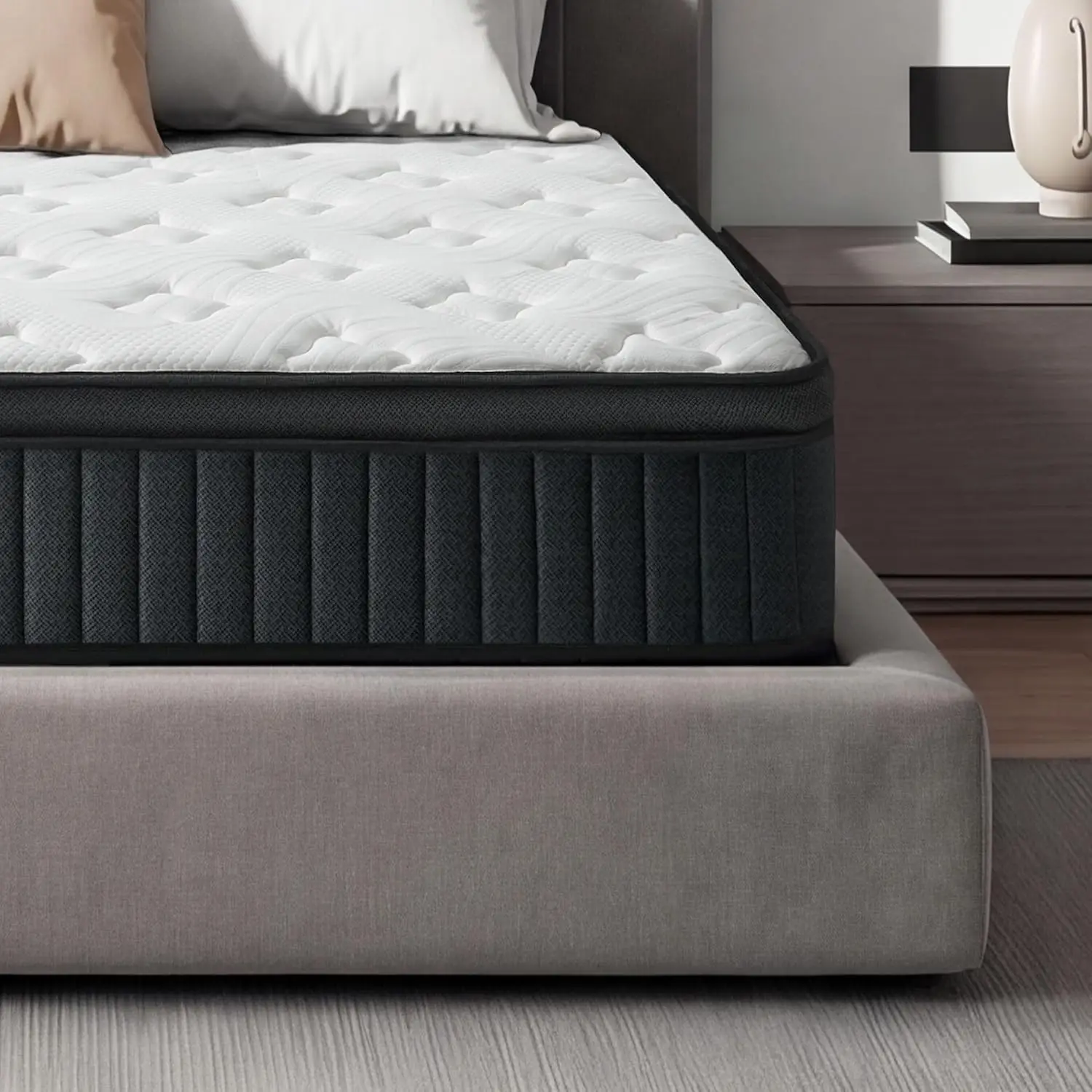 Mattress,Hybrid Mattress in a Box, Memory Foam with Individual Pocket Springs, Medium Firm Feel, Customized