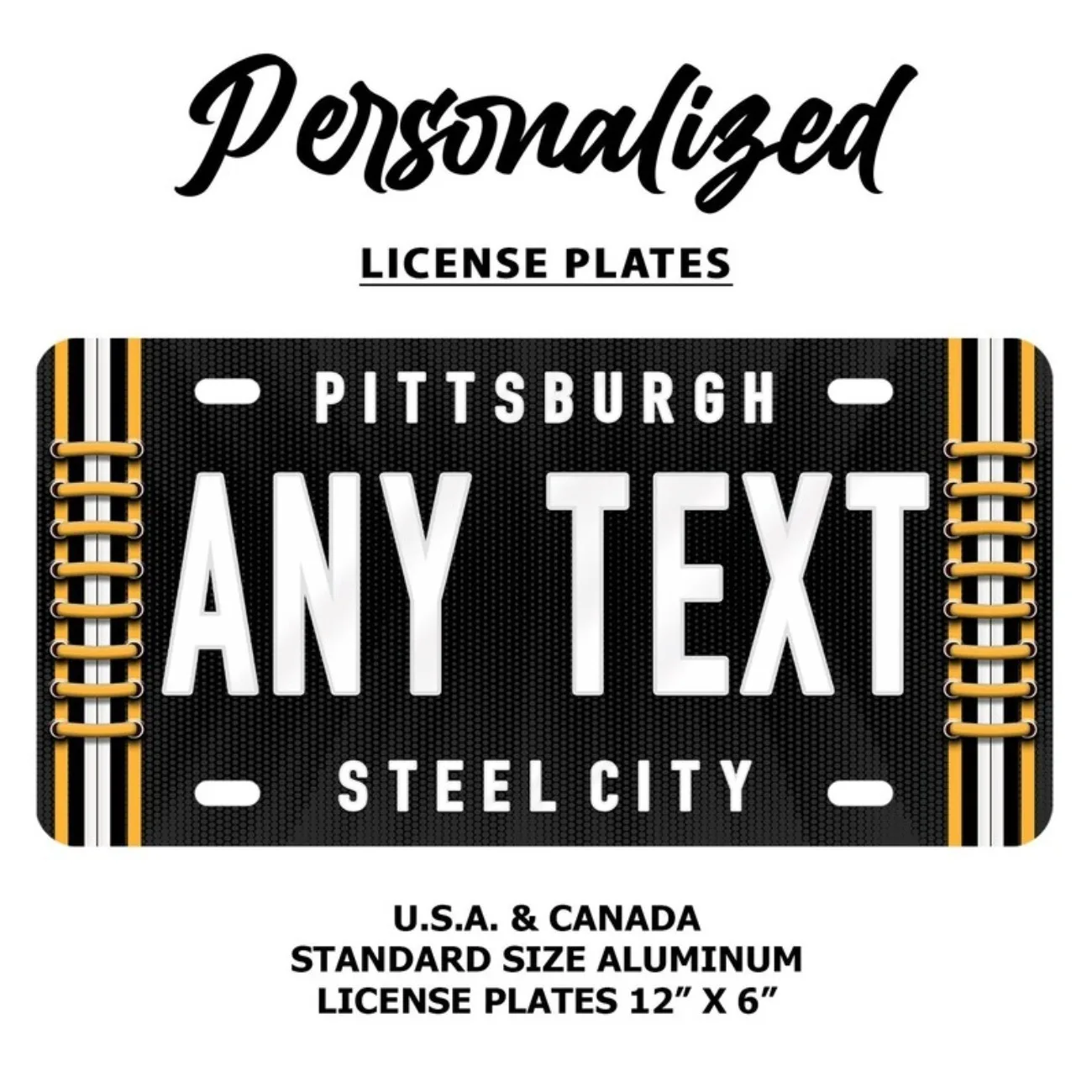 لوحة ترخيص مخصصة من الألومنيوم بيتسبرغ ستيلرز - ديكور السيارة/المنزل 6 مرات تذكارية أسطورية لأبطال السيارات (الديكور فقط) #4