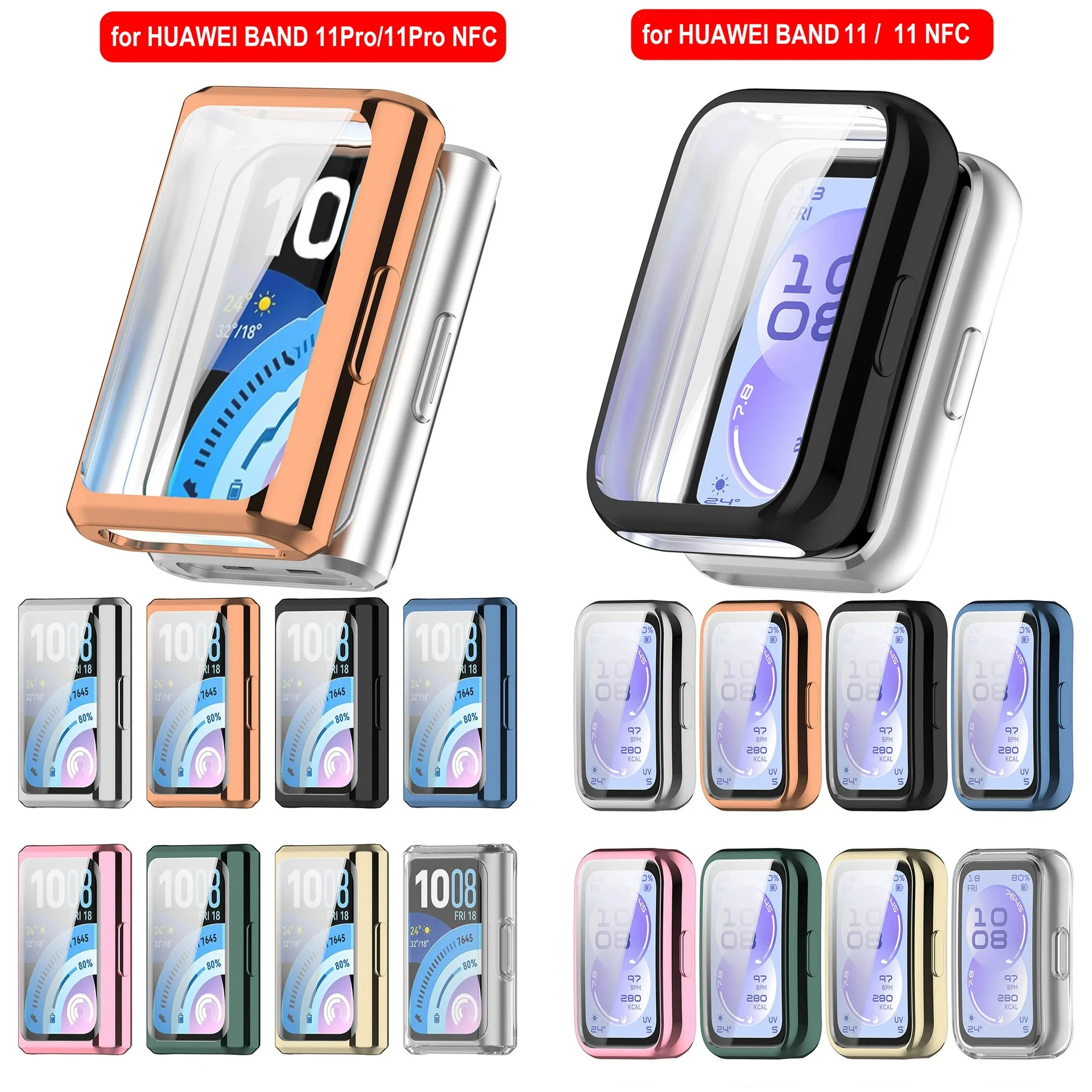 �y�Z�[�����z30 �̕ی�P�[�X Huawei Band 11 / 11Pro NFC �X�}�[�g�E�H�b�`�p�t���I�[�����E���h�ی�X�N���[���v���e�N�^�[�\�t�g TPU �X�����J�o�[