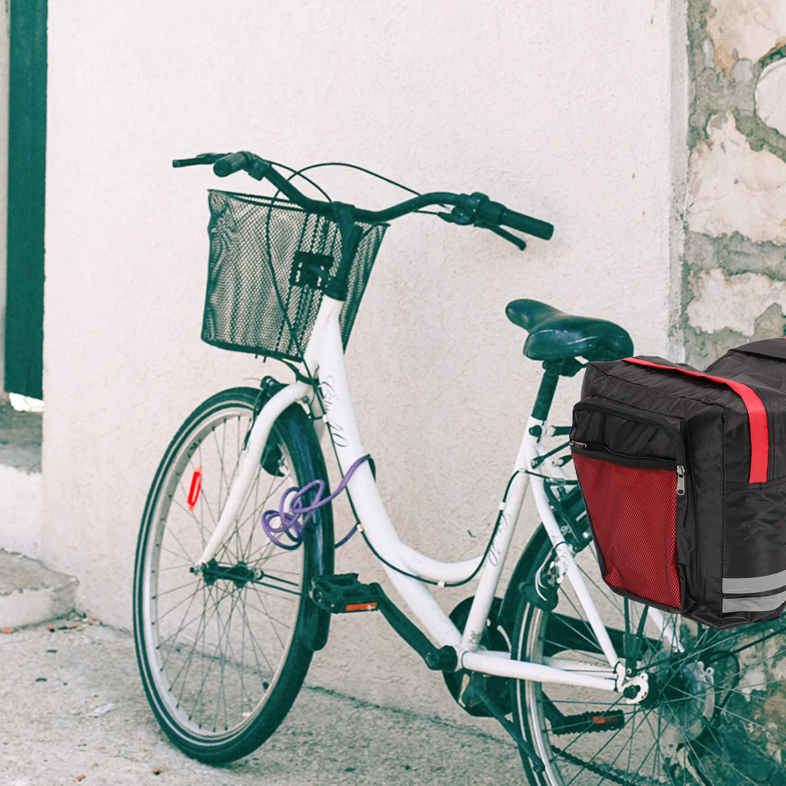 

Bicycle Rear Shelf Bag Large Capacity PVC Material Easy Install Remove Bike Pouch Dual Carry Storage Luggage Bag for Bicycles