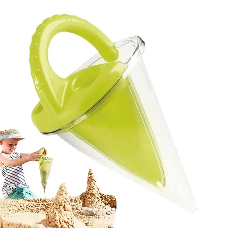 Embudo de desbordamiento de arena para niños, tolvas de arena familiares al aire libre, pila de playa creativa, derrames de arena fuera de un embudo de mano, juguete de playa