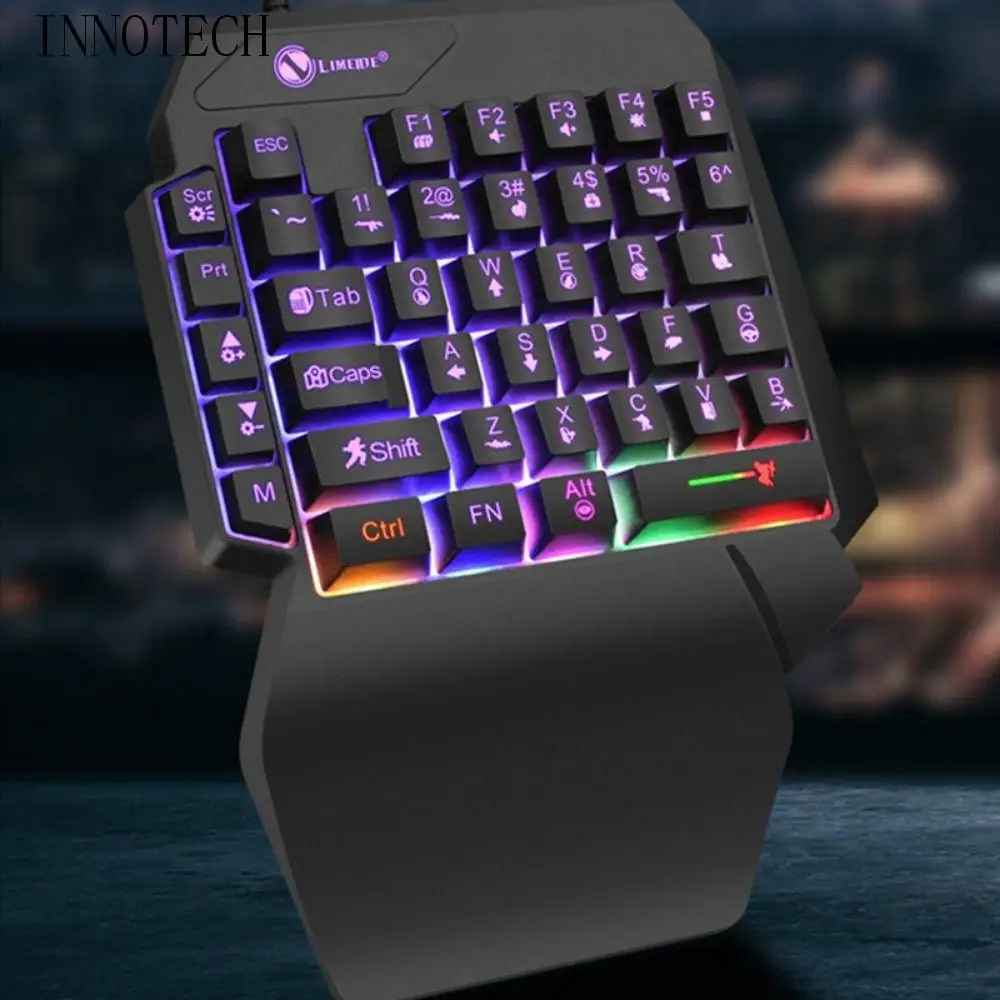 

Мини-клавиатура для одной руки, светящаяся ультратонкая одноручная клавиатура, USB 35, игровая механическая клавиатура, настольный ПК