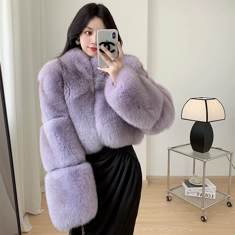 Fangtai 2023NewFashion Real Fox Fur Jacket For Women Winter Warm Luxury Plus Size Outwear FemaleVest Coats Free shipping special