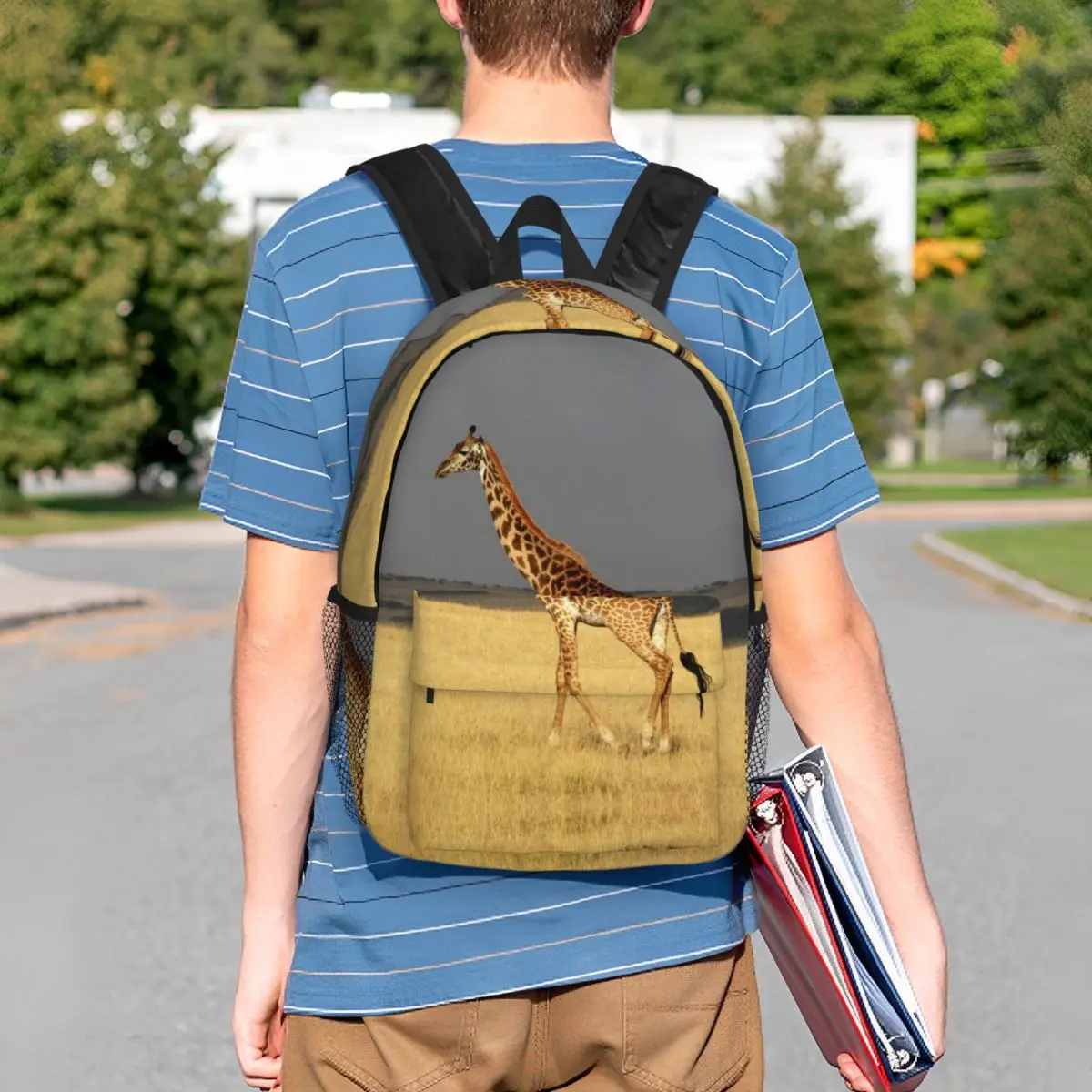 Giraffe Full Body Africa African Animals Backpack Student BookBag Men Women School Bag Computer Shoulder Bags