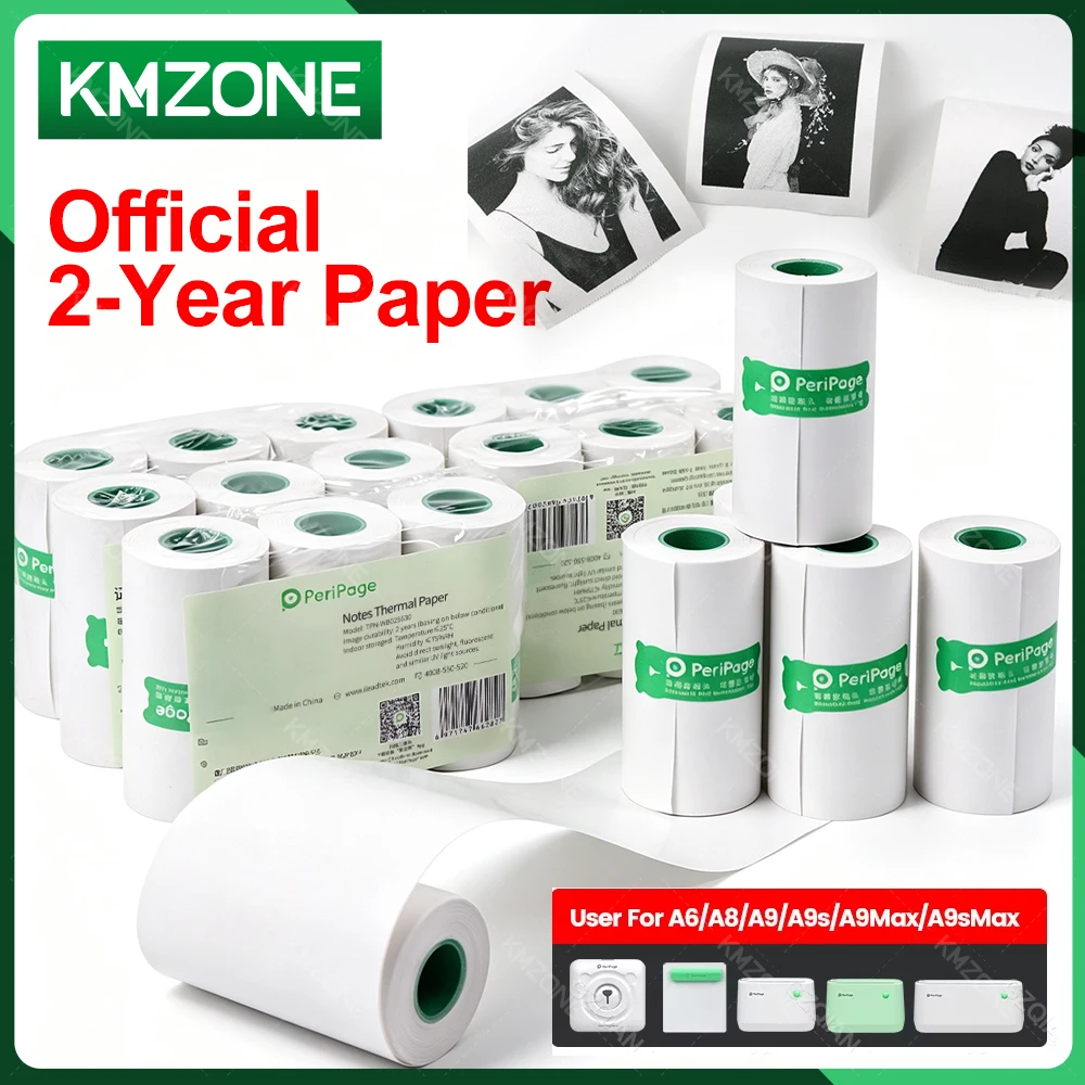 Peripage 58mm Thermal Paper White Adhesive Sticker Rolls for Pocket Photo Printer Mini Machine Picture Image Receipt Printing