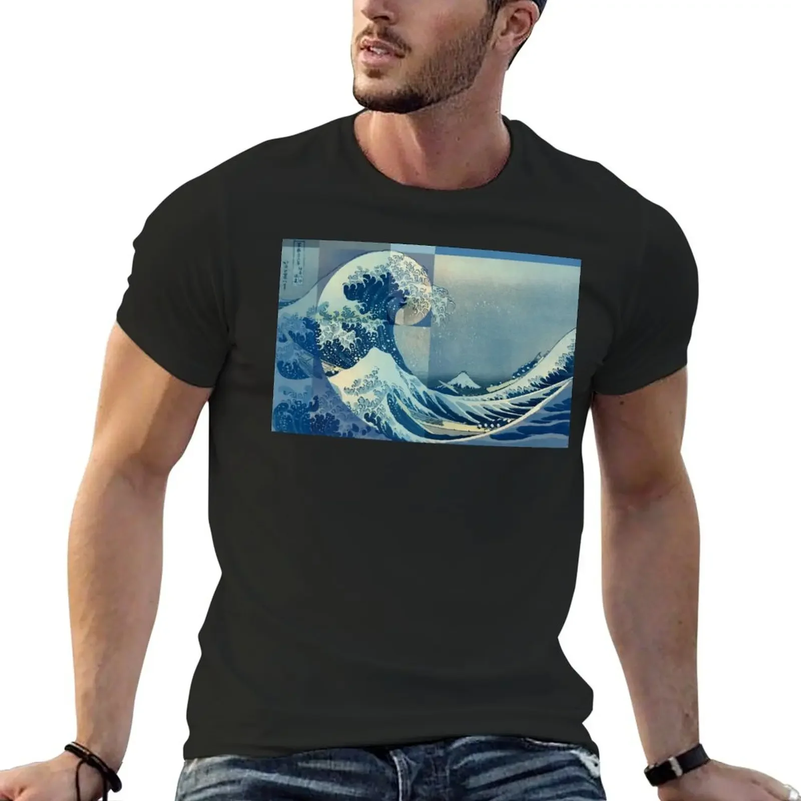 Hokusai Meets Fibonacci, Golden Ratio T-Shirt cute tops korean fashion men t shirts