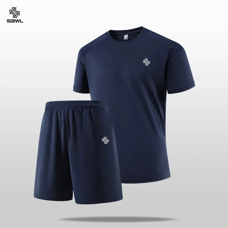 All-match summer men two-piece suit, breathable quick-drying textile, refreshing fit, will not cling when you swea view 3