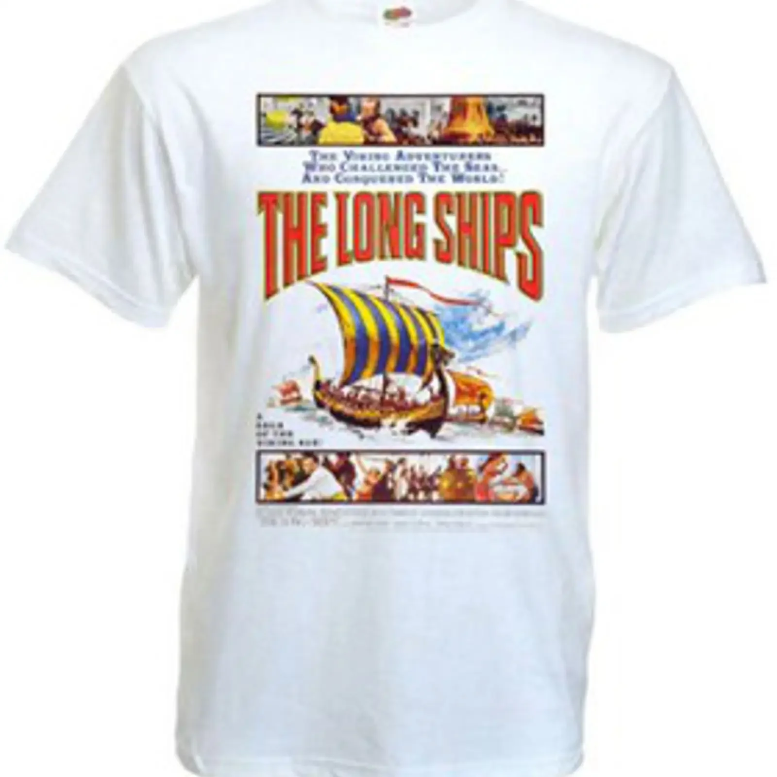 The Long Ships v 2 Movie Poster T shirt white all sizes S 5XL vintage Washed streetwear Stretched Versatile Slightly graphic