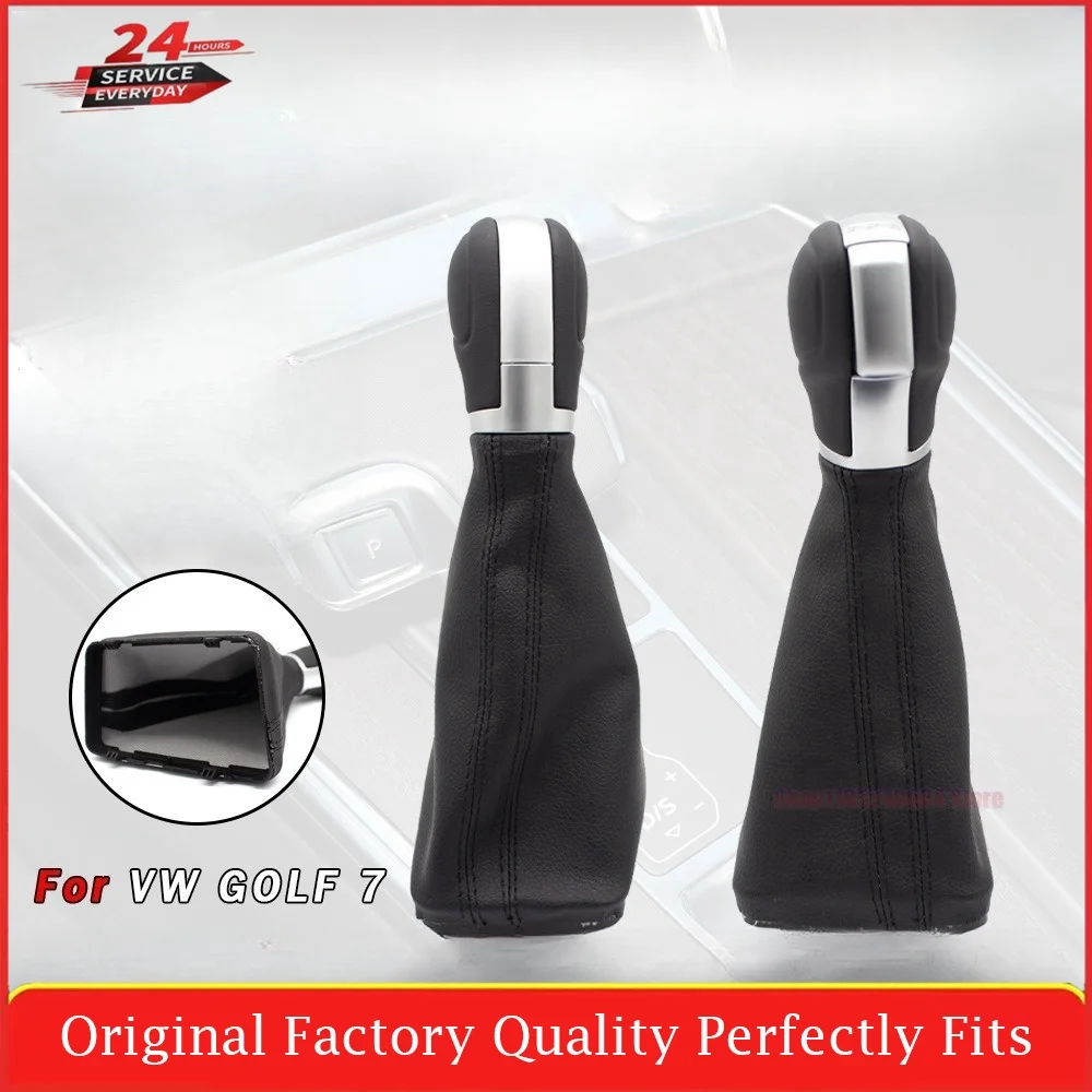 Leather Car Auto Gear Shift Knob Shift Lever Stick Head For VW Golf 6 Jetta MK6 EOS MK5 Automatic Gear Head