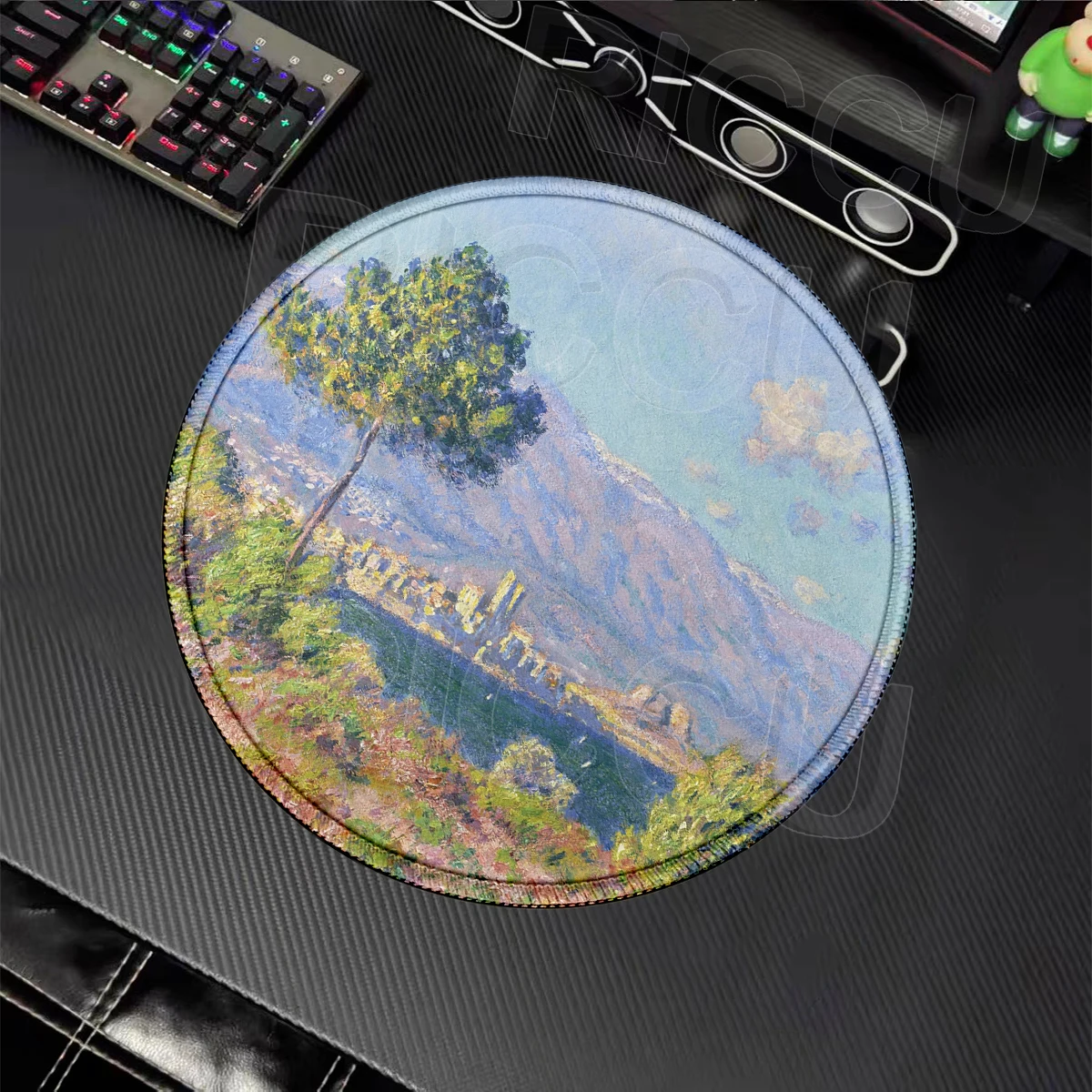 Van Gogh Monet Oil Painting Small Round Office Desk Pad Gaming Non-slip Mouse Pad Pad Small Desk Decor Mat PC Accessories Carpet