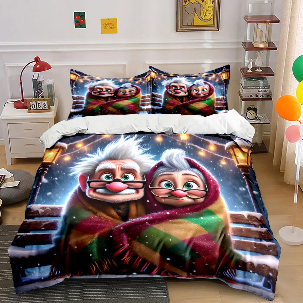 Cozy couple on winter night Bedding Set for Kids Luxury Gift 3pcs Digital Print Comforter Set Soft Comfortable Breathable