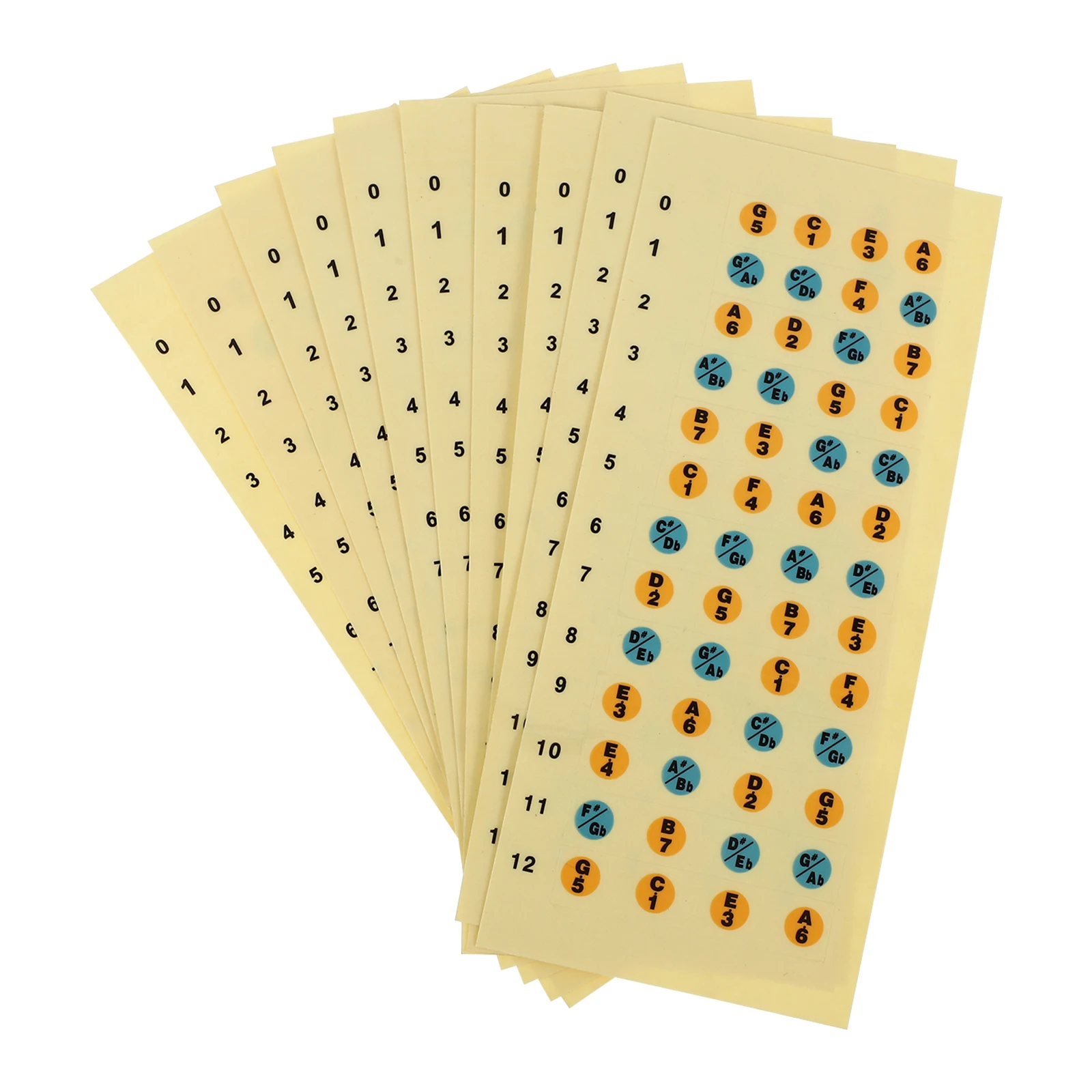 

10 Pcs Ukulele Scale Stickers Anti Fade Fretboard Note Decals Guide Markers String Musical Accessories
